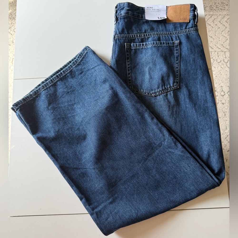 Aeropostale Size 14R Baggy Wide Leg Lightweight Luxe Jeans